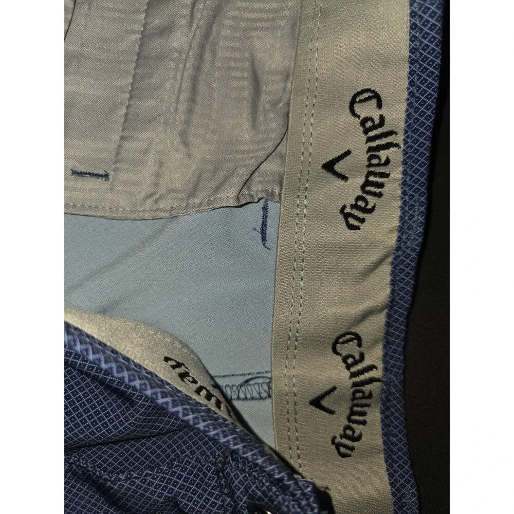Callaway Golf Shorts, Blue Diamond Print, Opti-Dry, Active Waistband Size 42